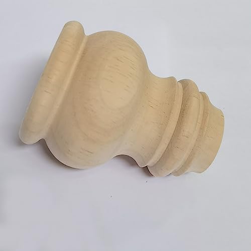 3 Inch Wooden Furniture Legs, Solid Wood Unpainted Replacement Furniture Legs, Cabinet Legs/Desk/Sofa/Bookcase Bun Feet, DIY Wooden Round Legs with Mounting Plate & Screws Set of 4 - size: 3 Inch