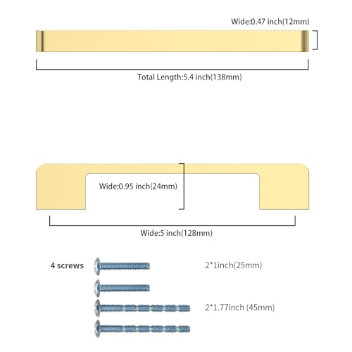 10 Pack 5 Inch(128mm) Kitchen Cabinet Handles Brushed Gold Cabinet Pulls Kitchen Cabinet Hardware Drawer Pulls for Cupboard Wardrobe - color: Brushed Gold, size: 5"/128MM Hole Center
