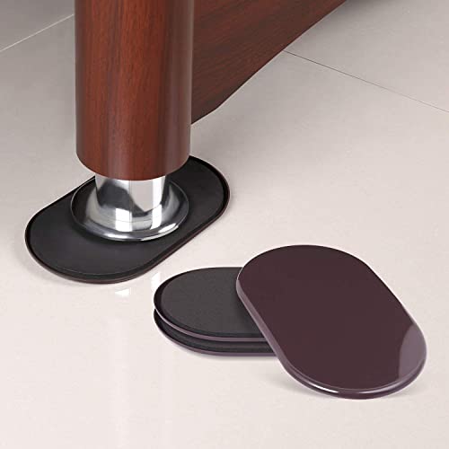 Ezprotekt Large Furniture Sliders for Carpet, 8Pcs Furniture Movers Sliders - color: Brown, size: 9 1/2" x 5 3/4"