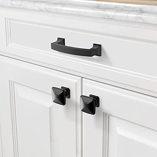 Asidrama 10 Pack 3 Inch(76mm) Hole Centers Kitchen Cabinet Handles, Matte Black Cabinet Pulls Kitchen Cabinet Hardware for Cupboard Drawer Pulls - color: Matte Black, size: 3" Hole Center, style: 10 Pack