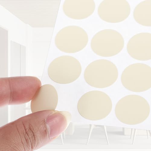 PATIKIL 270 Pieces Screw Hole Stickers, 5 Sheet Self-Adhesive Waterproof PVC Wood Grain Sticker for Screw Holes Wall Cabinets Desk Repairing, Linen Beige, 21mm/0.83 Inch - color: Linen Beige