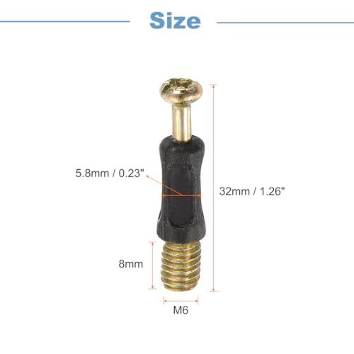 uxcell 30Pcs 32mm Furniture Connecting Fittings, Thread Bolts Dowels Screws - size: 32mm