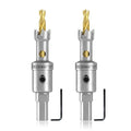 2-Pack 1/2" TCT Hole Saws for Hard Metal, Heavy Duty 13mm Tungsten Carbide Tipped Hole Cutters Set with Spring-Loaded Pilot Drill Bits for Stainless Steel, Metal, Iron, and Plastic. - size: 1/2" (13mm)