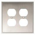 Henne Bery Soft Modern Decorative Wall Plate Switch Plate Outlet Cover (Double Duplex, Satin Nickel) - style: Double Duplex
