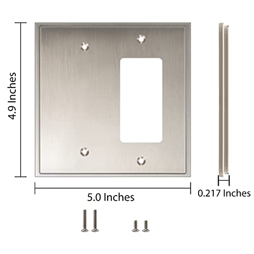 Henne Bery Soft Modern Decorative Wall Plate Switch Plate Outlet Cover (Blank/Decorator, Satin Nickel) - style: Blank/Decorator