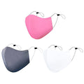 Arcarius Breathable Sports Face Mask – Moisture Wicking Gym & Travel Fit (3-Pack) - color: Pink, White, Gray