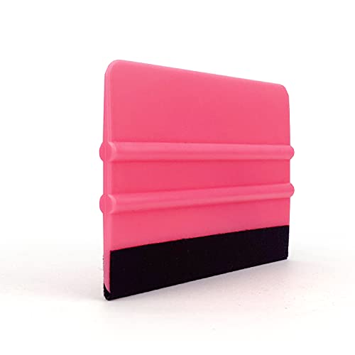 CCyanzi 4inch Vinyl Squeegee Tool Window Film Squeegee Decal Scraper Sign-Making Graphic Wallpaper Application, Felt Edge Protection Prevents Scratches - 10Piece Pink - color: Pink