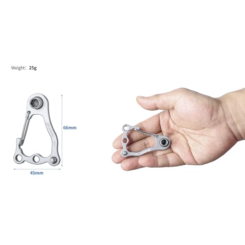 LEOFOTO MPL-2 Multi-function Photography Tool for Tripod, Handy Survival Multi-Tool with Flat Bit, 4mm Allen Bit and 7mm Hex Socket, Portable and Compact Design Weight Hook Carabiner for Tripod - color: Mpl-2