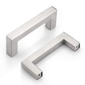 Probrico 3 inch Hole Centers Cabinet Pulls 10 Pack, Brushed Nickel Drawer Handles Kitchen Cabinet Handles Modern Suqare Bar Pulls Stainless Steel Cabinet Hardware for Dresser Bathroom Bedroom - color: Brushed Nickel, size: hole center 3"