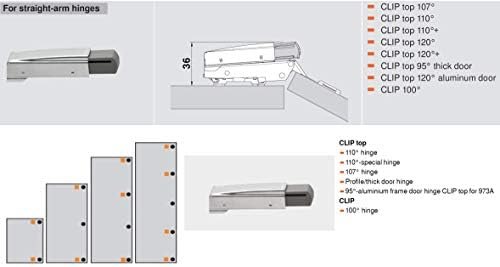 Blum 973A0500.01x20 973A Blumotion Straight Arm Full Overlay Hinge for Doors, Nickel Finish (Pack of 20)
