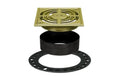 Schluter Kerdi-Drain Contour Shower Grate Kit with Integrated Slope Bonding Flange - Ideal for Tile Showers - 4" Grate Size, Square, Brushed Brass Anodized Finish - KD4GRKAMGB