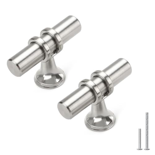 Haliwu 10Pack Brushed Nickel Cabinet Knobs | Solid Aluminum and Zinc Alloy, Single Hole, Kitchen Knobs for Drawer Dresser Hardware - color: Brushed Nickel, size: 2-inch (50mm) single hole