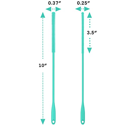 Silicone Straw Brush 4 Pack, Teal