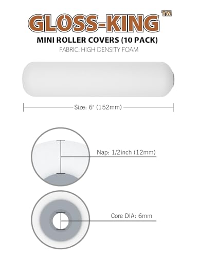 ROLLINGDOG 6 inch Paint Roller Covers Paint Roller Sleeves - color: 10PC foam roller covers