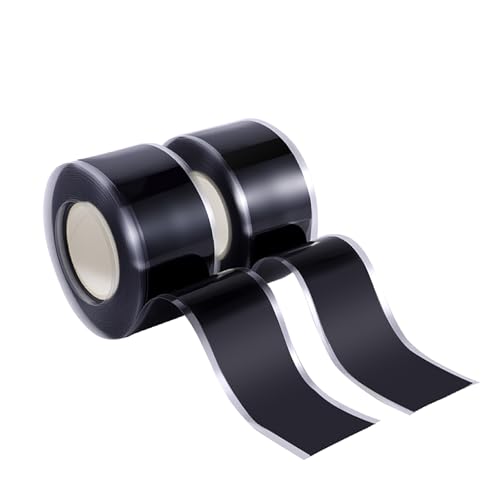 Self Fusing Silicone Tape 2 Rolls Flex Seal Tape 1 Inch x 10 Feet - color: Black