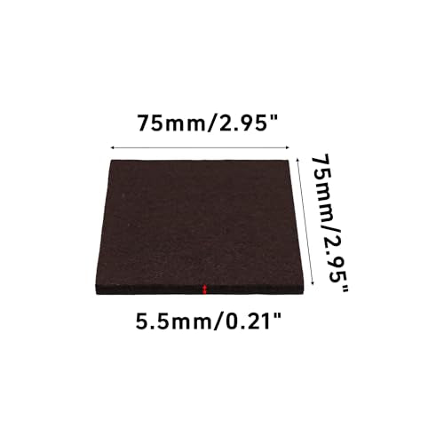 16PCS 2.95 x 2.95 Inch Square Felt Pads, Soft Adhesive Non-Slip Backed Felt, Cuttable Floor Protectors for Furniture Legs, Brown Anti Scratch Furniture Pads - size: 2.95 x 2.95 Inch