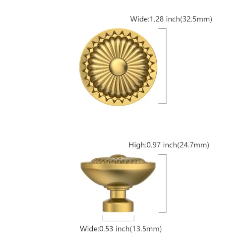 Asidrama 10 Pack Brushed Moderne Brass Kitchen Cabinet Knobs - color: Vibrant Brushed Moderne Brass, size: Single Hole Knob