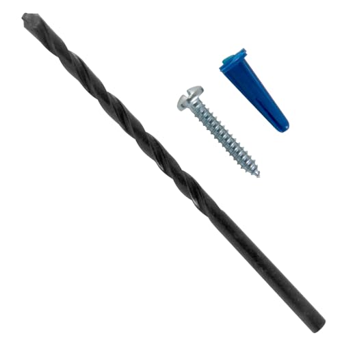 Skywalker Conical Anchor Kit Pan Head Screws with Blue Plastic Anchors & Drill Bit – Wall Anchor Set – Made in USA (100, #10-1") - size: #10