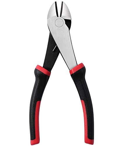 IGAN 7-inch Wire Cutters, Spring-loaded Side Cutters Dikes, Ultra Tough and Durable Diagonal Cutting Pliers in CRV Steel, Heavy Duty Cutting Pliers for Electrical, Artificial Flowers and Homes - size: 7''x1