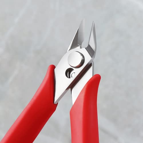 IGAN Wire Flush Cutters (Pack of 5), Precision Jewelry Making Cutting Pliers, Micro Wire Cutter, Red - size: Pack 5