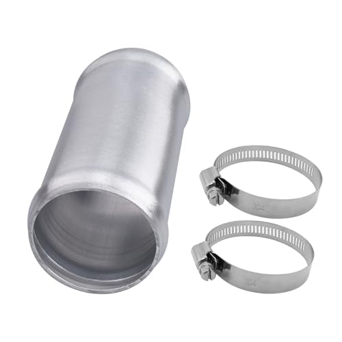 AC PERFORMANCE 1.75" (45mm) OD Aluminum Alloy Hose Joiner Silicone Pipe Connector Bead, 4" Length with 304 SS Clamps - size: 1.75" (45mm)