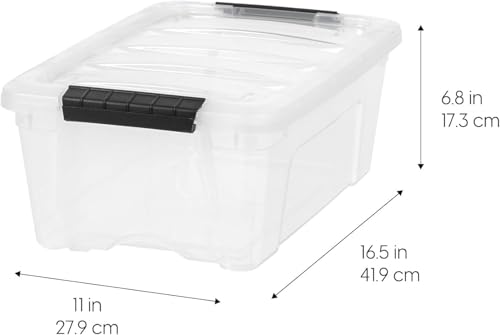 IRIS USA 4-Pack 13 Quart Storage Bins with Lids, Clear - color: Clear, size: 13 Qt, style: 4 Pack