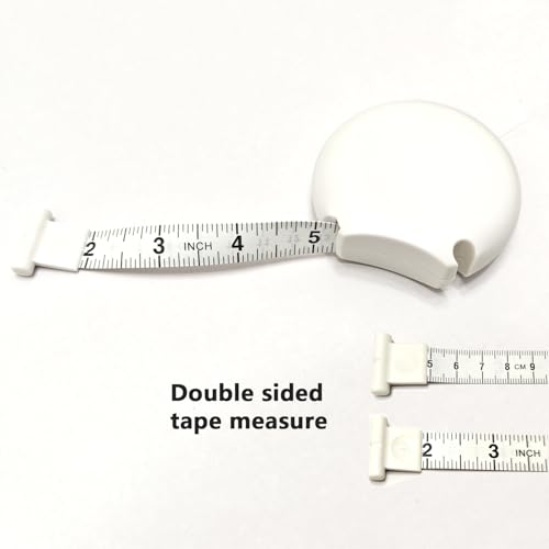 Body Tape Measure 80inch/205cm,Retractable Body Measuring Tape,Double-Scale Circumference Soft Measuring Tape with Lock Button for Weight Loss Sewing Tailor Craft & Medical Body Measurements (White) - color: White