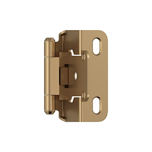Amerock 1 Pair 1/2" Overlay Champagne Bronze Partial Wrap Cabinet Hinge - color: Champagne Bronze, size: 1/2 Inch (13 mm) Overlay