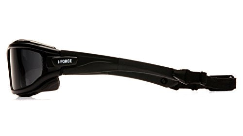 PYRAMEX I-Force Sporty Dual Pane Anti-Fog Goggle, Black Frame/Clear Anti-Fog Lens - color: Gray H2x Anti-fog Lens/ Black Frame