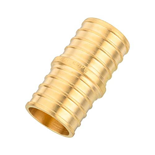 (Pack of 8) EFIELD Pex 1-Inch x 1-Inch Straight Couplings Brass Crimp Fittings, ASTM F1807,(PEX1807010-8PCS) - size: Pack of 8, style: 1" x 1"