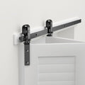 30" Bi-Folding Sliding Barn Door Hardware Track Kit,Smoothly&Quietly,Side Mounted Black Roller,Easy Install,Door Not Included [Fit Double 13" Bifold Doors] - size: 30" for 2 Doors