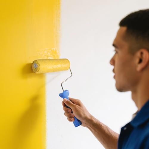 Amazon Basics Microfiber Paint Roller Covers for Painting Walls, Smooth Finish, Washable, 9" x 3/8", 6-Pack - size: 6 Pack