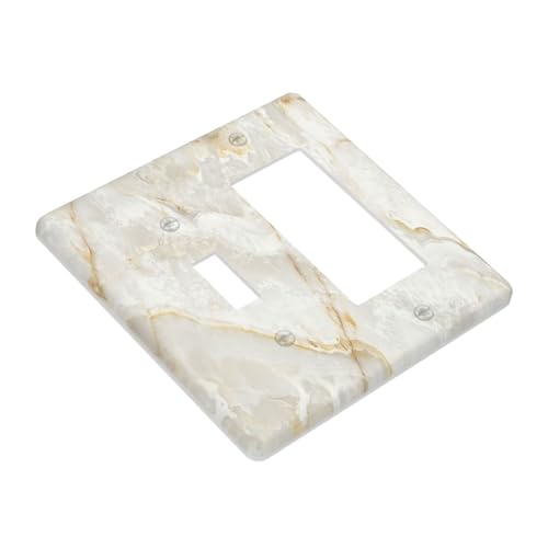 Gold Marble Abstract Texture Simple Luxury Outlet Covers 1 Toggle 1 Rocker Combination Decorative Wall Plate Electrical Switch Plates Light Switch Cover Plate for Kitchen Bathroom Home Decor - color: Gold Marble Abstract Texture Simple Luxury, size: 1 Tog