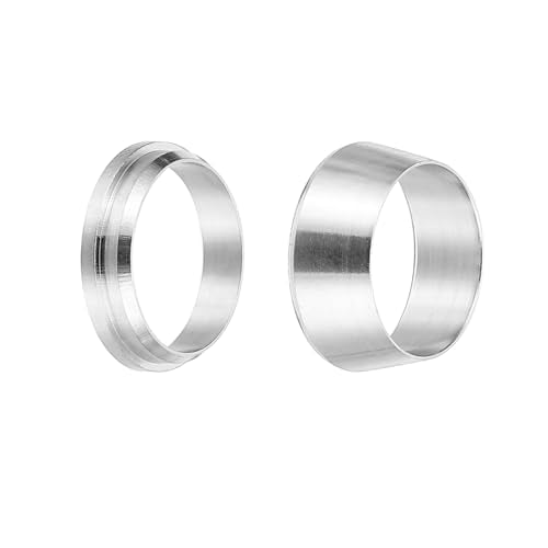 PATIKIL 1/2" Tube OD 304 Stainless Steel Compression Tube Fitting Sleeve, 20 Pack Double Ferrule Ring Tubing Fitting Assortment Kit, Silver - size: 0.5 Inch
