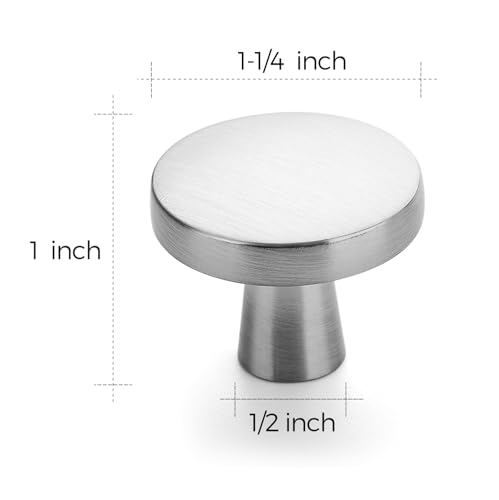 Ravinte Brushed Nickel Drawer Pulls, 1-1/4 Inch Cabinet Knobs,25 Pack - color: Brushed Nickel