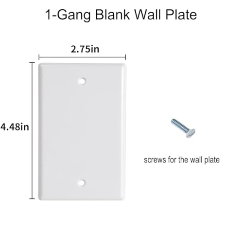 Blank Wall Plates 1-Gang blank Switch Outlet Electrical Cover Plate Unbreakable Thermoplastic Faceplate for Light Receptacle Outlet Switch, White (4 Pack) - color: Single Blank, size: 4 Pack