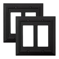 Classic Architecture Wall Plates,Light Switch covers, Electrical Outlet Covers, Duplex receptacle wall plates,Mid Size Bamboo Fiber Material Switch plates Matte Black (2 Gang Decorator 2PK) - style: 2 Gang Decorator 2PK