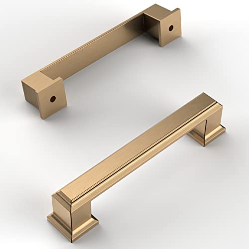 Amerdeco 10 Pack Champagne Bronze Cabinet Pulls 3-3/4 Inch(96mm) Hole Center Cabinet Hardware Kitchen Cabinet Handles for Bathroom Drawer Pulls Dresser Pulls ZH0001 | Cabient Hardware Kitchen Cabinet Handles for Bathroom Drawer Pulls Dresser Pulls ZH0001