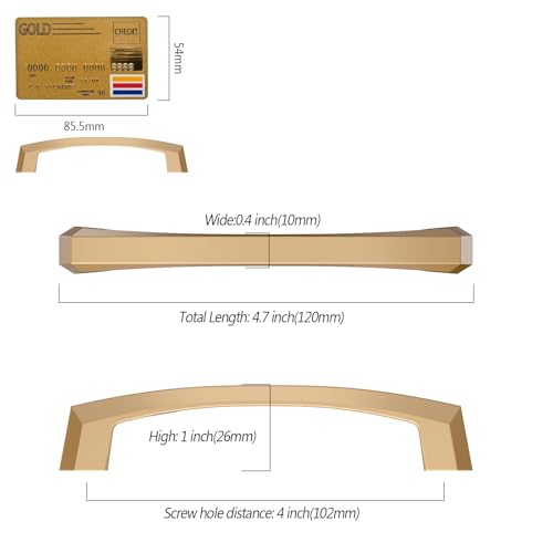 Amerdeco 10 Pack Champagne Bronze Cabinet Pulls 4 Inch(102MM) Hole Centers Kitchen Cabinet Handles Hardware Kitchen Handles for Cabinets Cupboard Handles Drawer Pulls ZH0032 - color: Champagne Bronze, size: 4"/102MM Hole Center