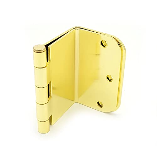 3.5 Inch Swing Clear Offset Door Hinge (5/8" Radius, Polished Brass) - color: Polished Brass, size: 5/8" Radius