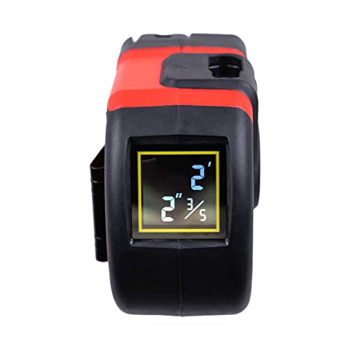 General Tools LTM2X Laser Tape Measure 2-in-1, 65 Ft Laser Measure and 16 Ft Tape Measure with Large, Easy Read Backlit Digital Display, Red (LTM2X-RD-Q)