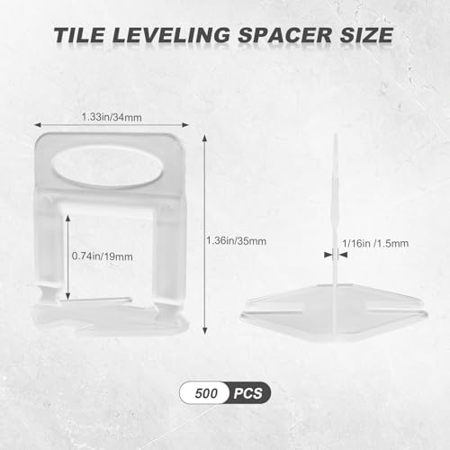 Storystore 4650pcs Tile Leveling System Clips 1/16 Inch Tile Spacers - size: 1/16 Inch 4650 Spacers