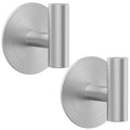 Bntuk Wall Towel Hooks, Adhesive Hooks for Coat Waterproof Shower Hooks - color: Sliver, size: 2 Pack