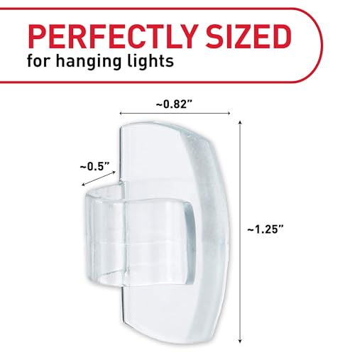 Command Outdoor Light Clips, Clear, 20 Clips, 24 Weather Resistant Strips - size: 20 Clips