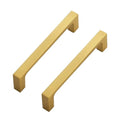 Ravinte Brushed Brass Solid Pulls Cabinet Handles 4 Inch 5 Pack - size: 4 Inch Hole Center