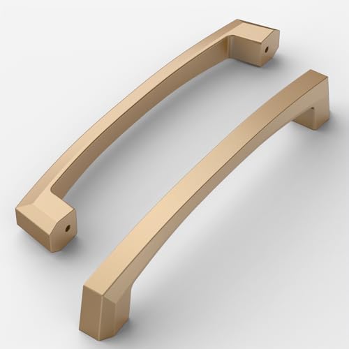 Amerdeco 10 Pack Champagne Bronze Cabinet Pulls, 6 Inch(152MM) Hole Centers, Kitchen Cabinet Handles, Drawer Pulls ZH0032 - color: Champagne Bronze, size: 6"/152MM Hole Center