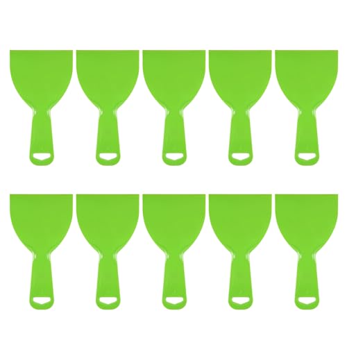 HARFINGTON 10pcs Putty Scraper 4" Flexible Plastic Putty Knives for Taping Drywall Spreading Painting Wall Scratching - color: Green, size: 4"