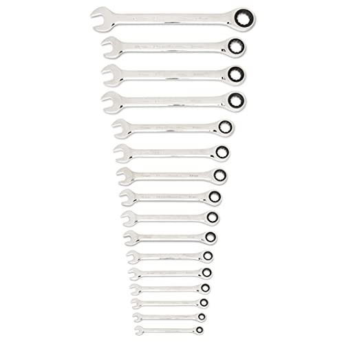 GEARWRENCH 30 Piece 12 Point Ratcheting Combination SAE/Metric (1/4-1 in., 8-24 mm) Wrench Set with Wrench Racks - 86702 (Pack of 2) - size: 30 Piece (Pack of 2)