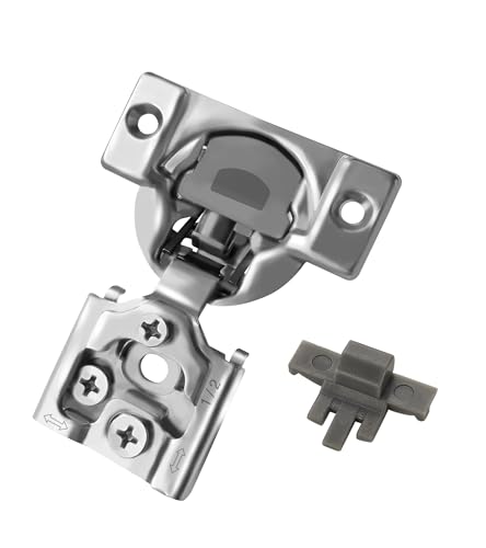 Berta (10 pcs) 1/2" Overlay Cabinet Door Hinges, 90 Degree Restricted Opening Angle Soft Closing Face Frame Hinges, 6-Ways 3-Cam Adjustment, Concealed Kitchen Cabinet Door Hinges with Screws - size: 1/2" Overlay