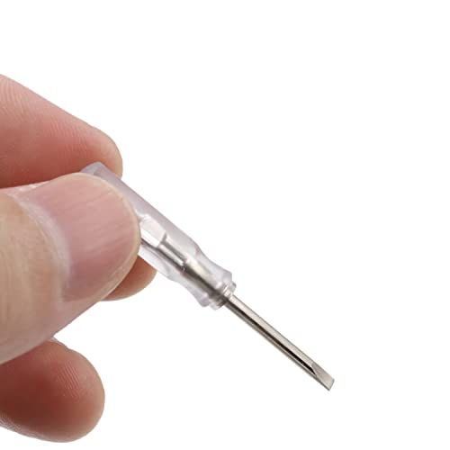 100pcs 45mm x 2mm Tiny Size Flat Slotted Word Head Mini Screwdriver - color: Transparent, size: 2.0mm - (Slotted)